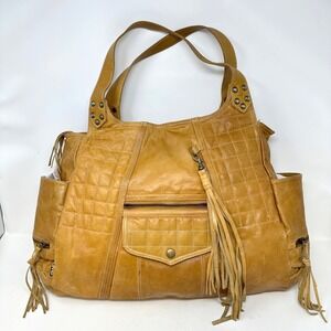 Vintage Y2K Tano Leather Large Hobo Shoulder Tote Bag Brown